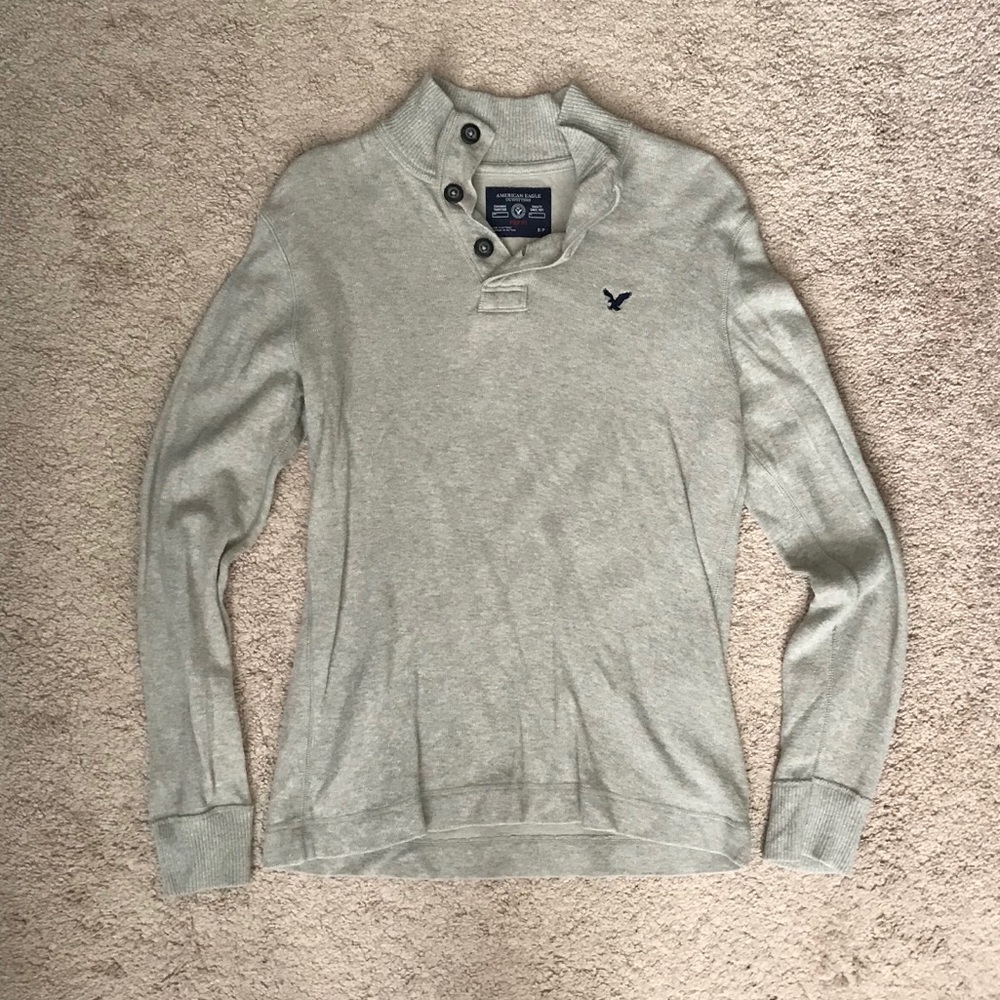 AE Button V-Neck Sweater